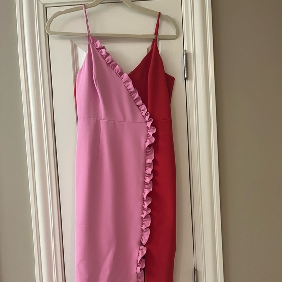 Bardot Sherbert Bomb Midi Dress red pink - Picture 3 of 10